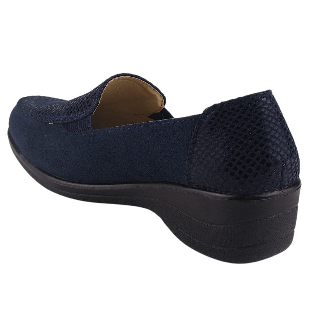 Mocasin Chalada Mujer Oscar-1 Azul Marino Comfort Zapatos Taco Chalada 