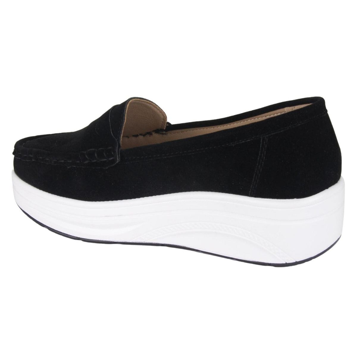 Mocasin Chalada Mujer Zoe-1 Negro Plataforma Zapatos Taco Chalada 