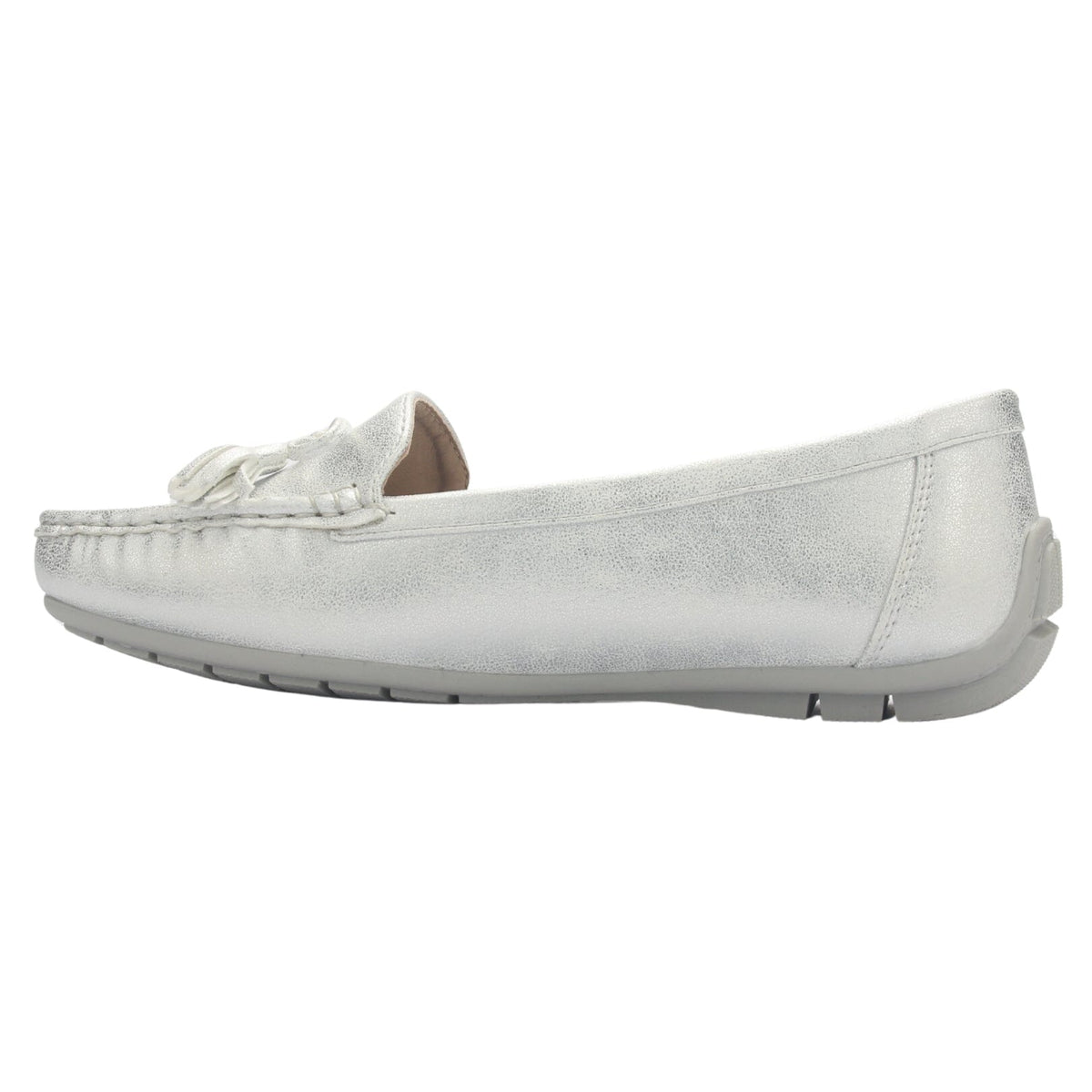 Mocasin Mujer Casual Plateado Chalada Nautico-3 Mocasines Planos Chalada 