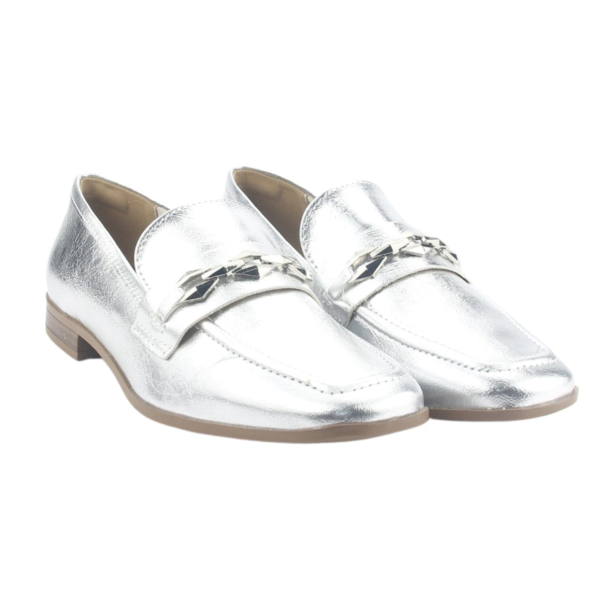 Mocasin Via Marte Mujer 075-007-01 Plateado Casual Mocasines Planos Via Marte 