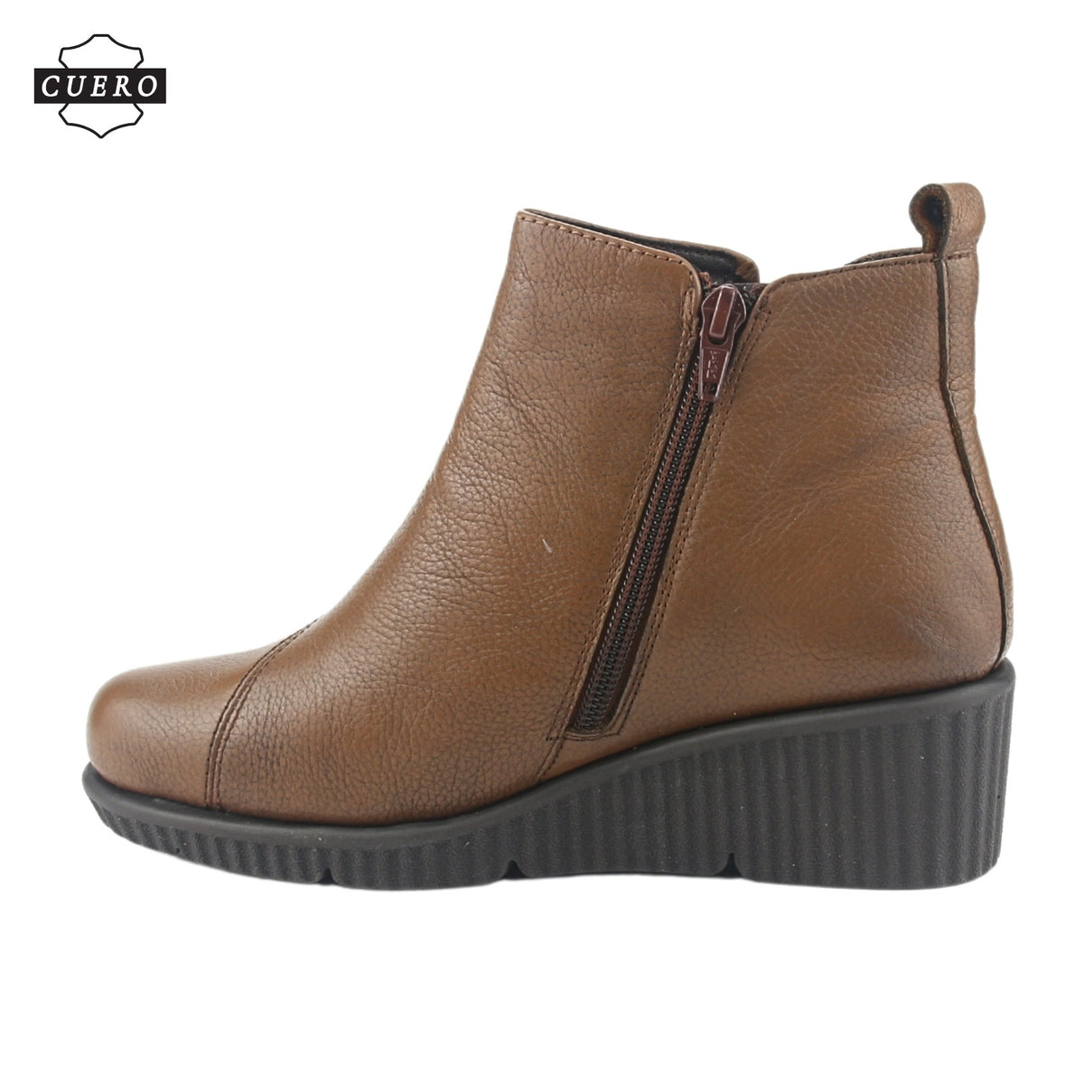 Botin de Cuero Chalada Mujer Mosqueta-1 Café Casual