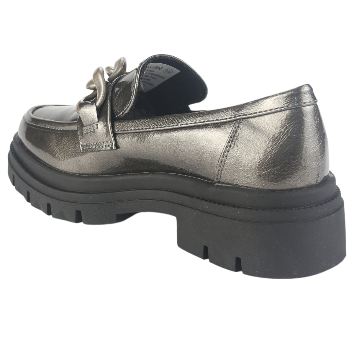 Mocasin Chalada Mujer Selina-5 Plateado Casual