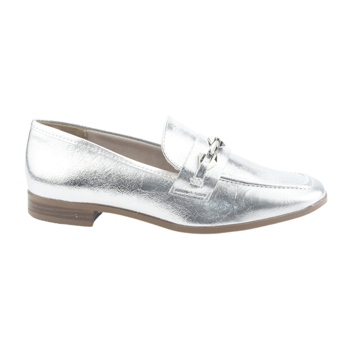 Mocasin Via Marte Mujer 075-007-01 Plateado Casual