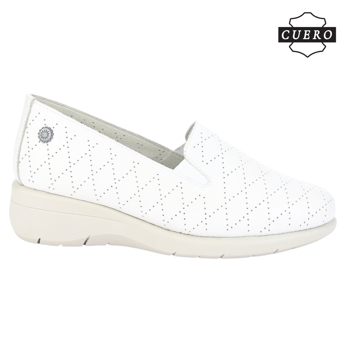 Mocasin de Cuero Chalada Mujer Cala-2 Beige Casual