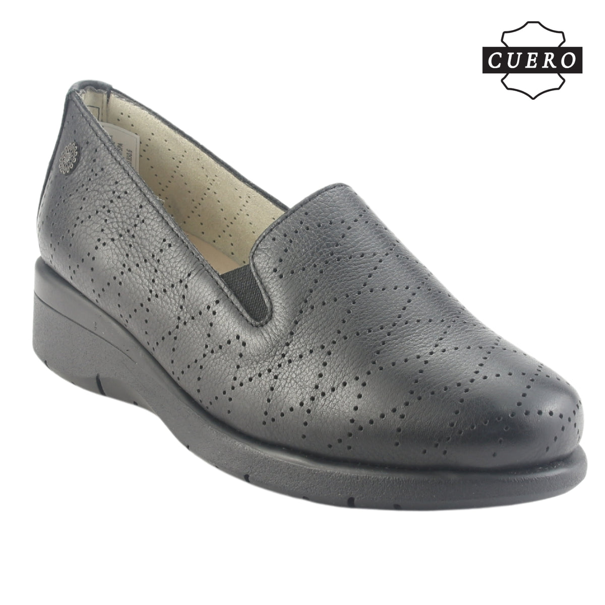 Mocasin de Cuero Chalada Mujer Cala-2 Negro Casual