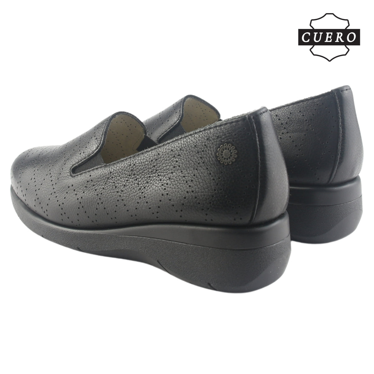 Mocasin de Cuero Chalada Mujer Cala-2 Negro Casual