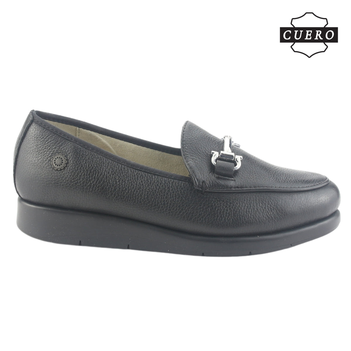 Mocasin de Cuero Chalada Mujer Celsa-1 Negro Casual
