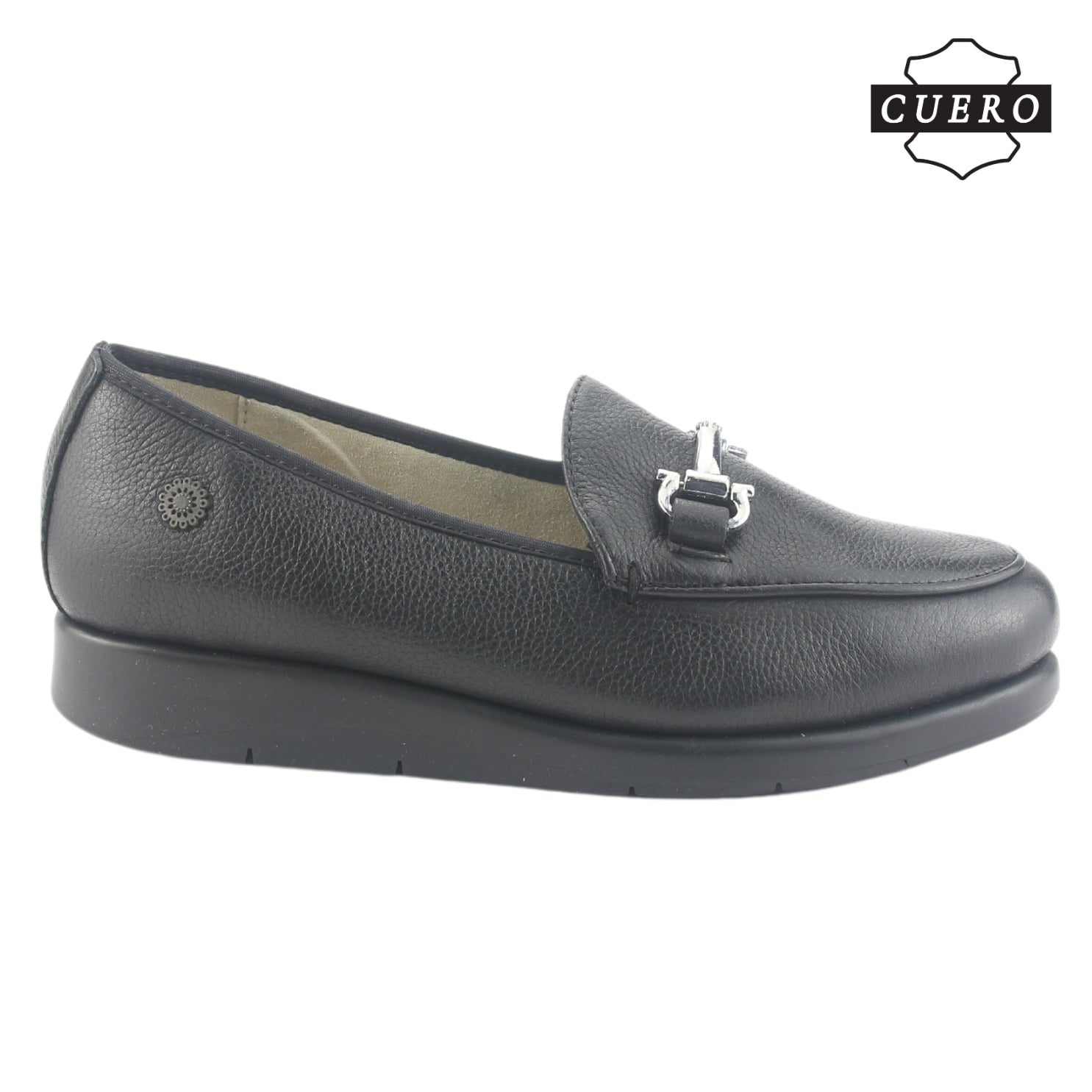 Mocasin de Cuero Chalada Mujer Celsa-1 Negro Casual