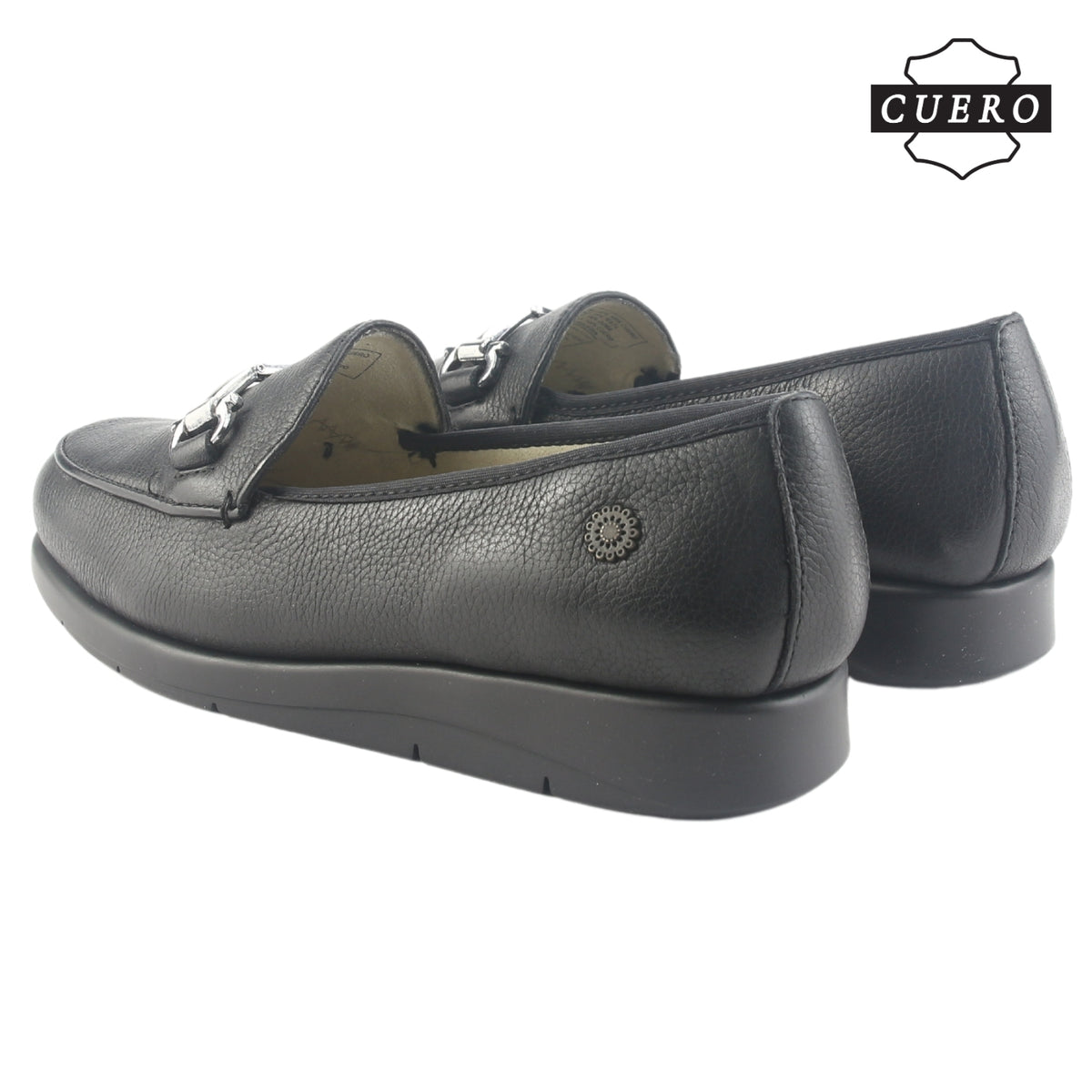 Mocasin de Cuero Chalada Mujer Celsa-1 Negro Casual