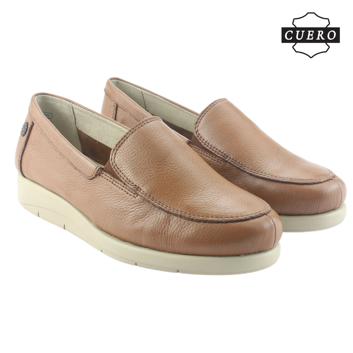 Mocasin de Cuero Chalada Mujer Cira-1 Camel Casual