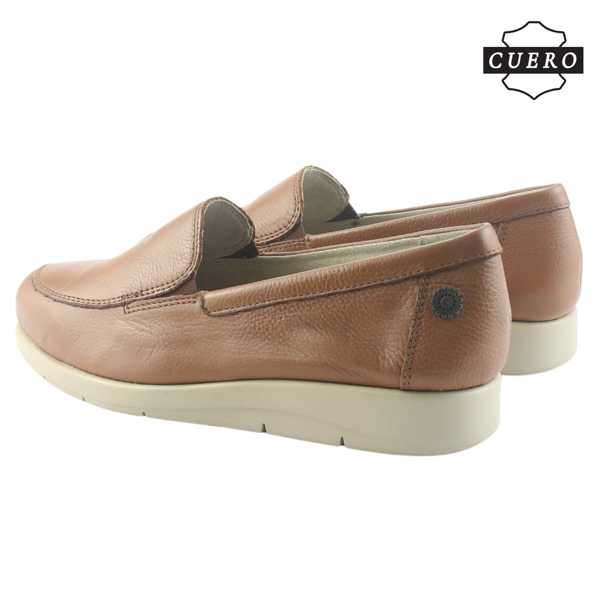 Mocasin de Cuero Chalada Mujer Cira-1 Camel Casual