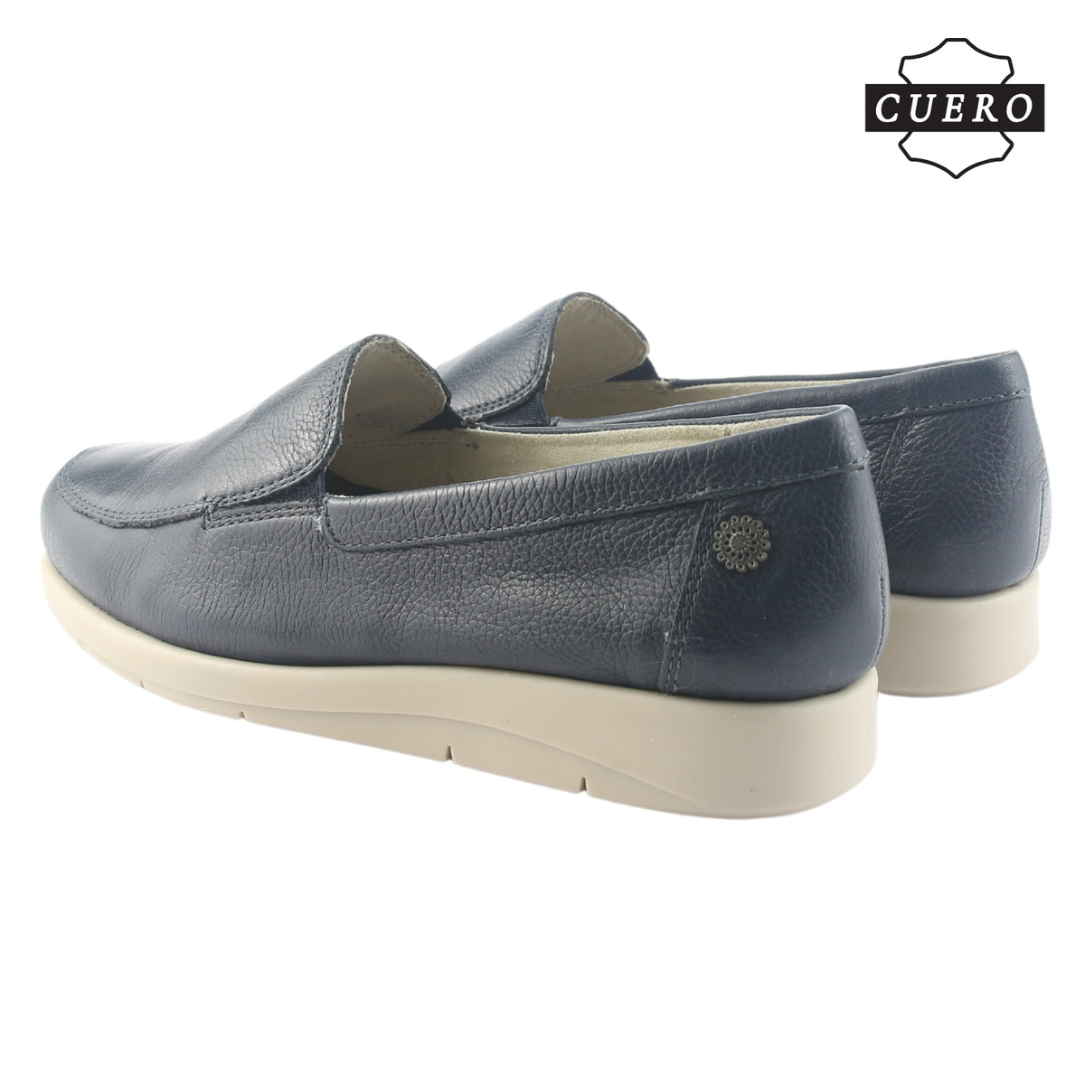Mocasin de Cuero Chalada Mujer Cira-1 Azul Casual