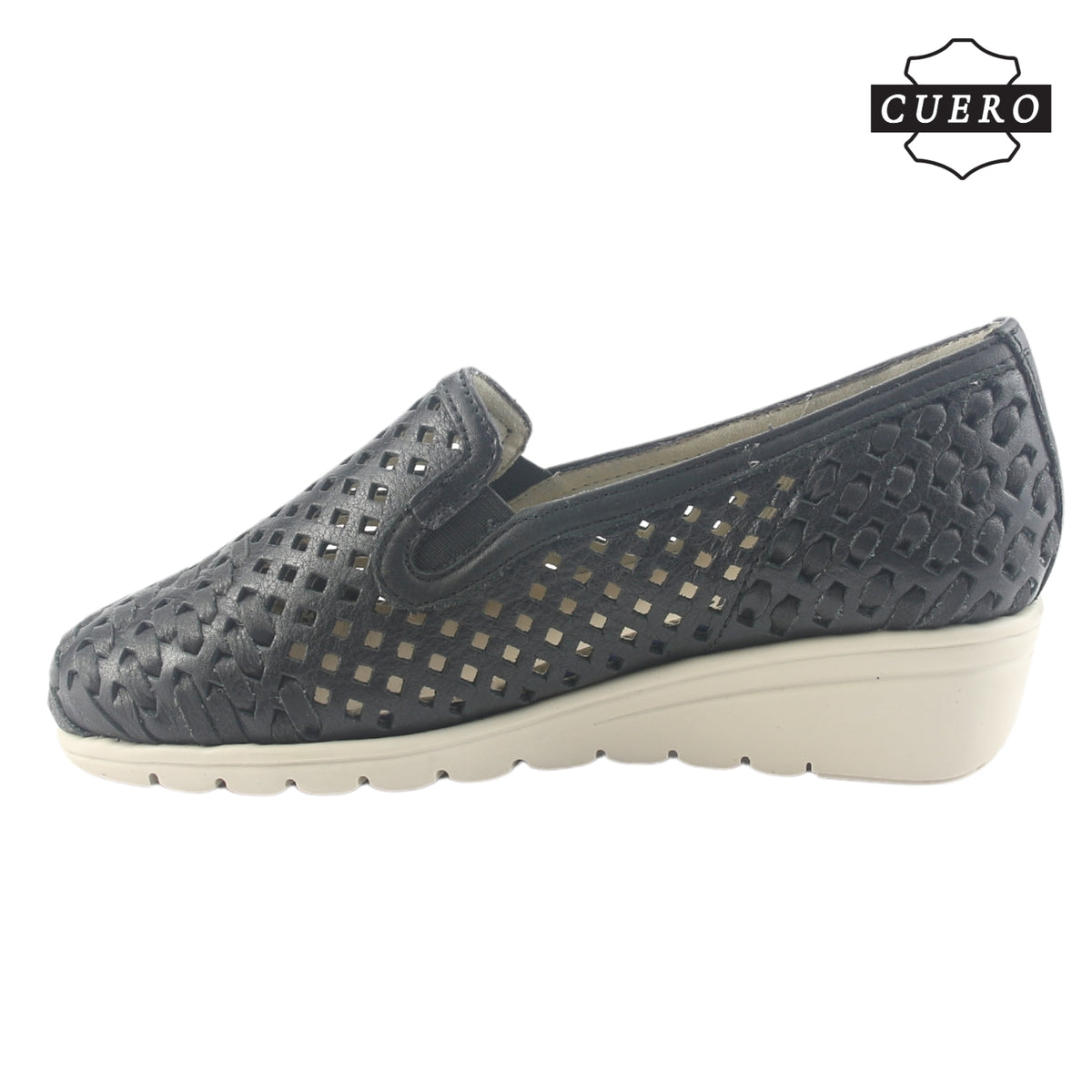 Zapato de Cuero Chalada Mujer Crose-1 Negro Casual