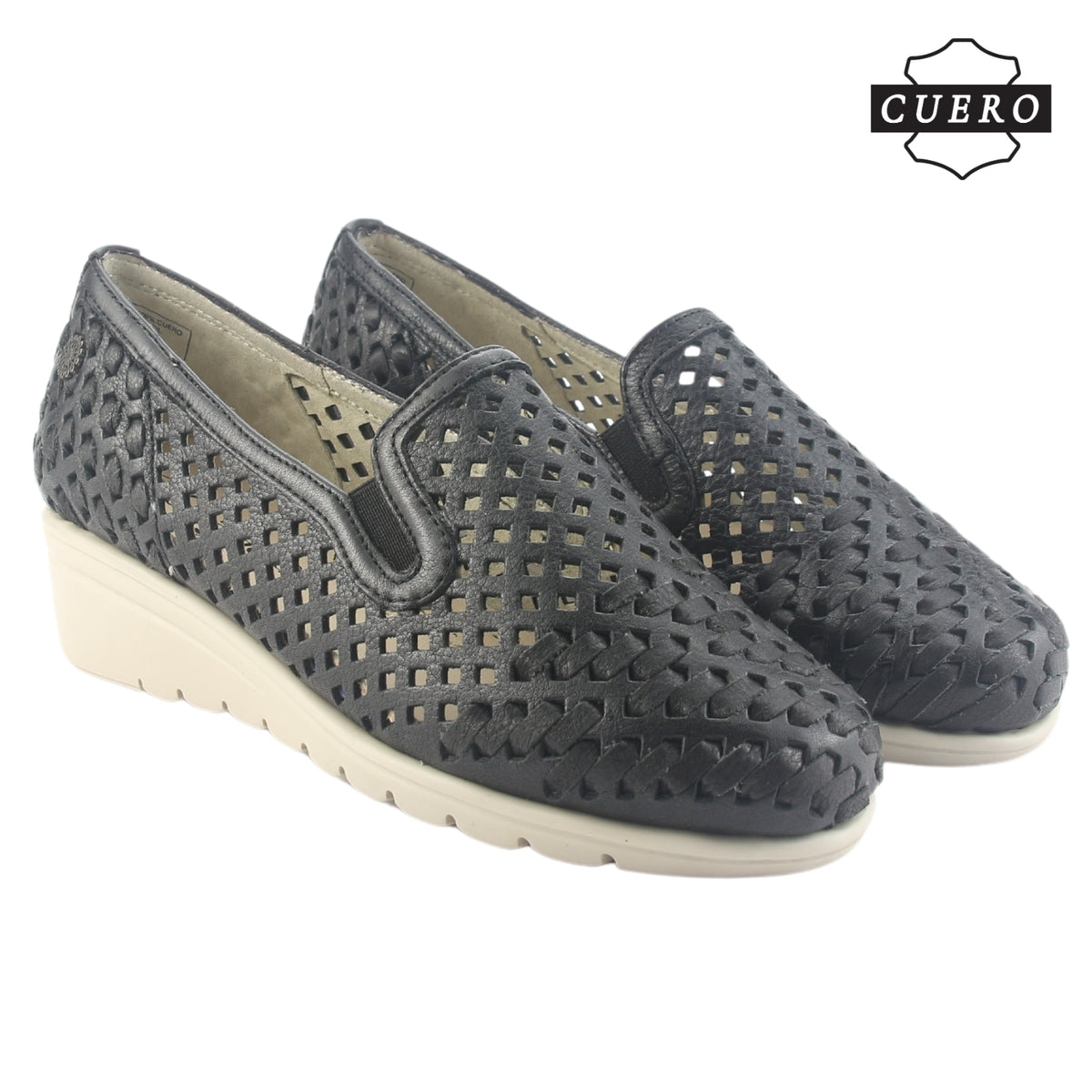 Zapato de Cuero Chalada Mujer Crose-1 Negro Casual
