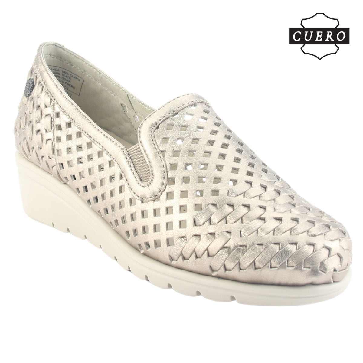 Zapato de Cuero Chalada Mujer Crose-1 Dorado Casual