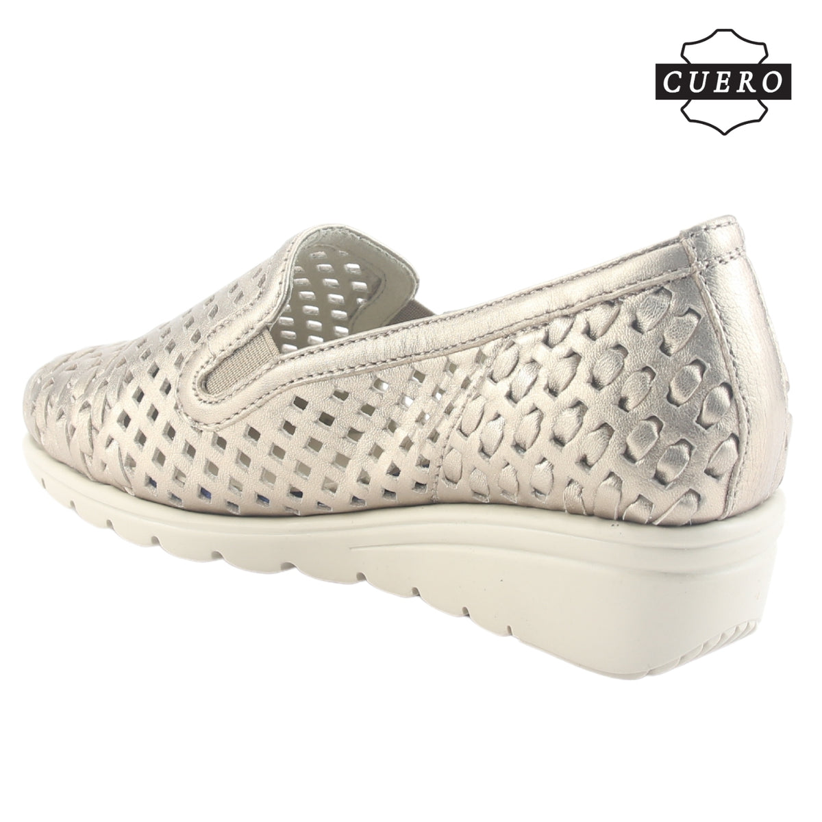 Zapato de Cuero Chalada Mujer Crose-1 Dorado Casual