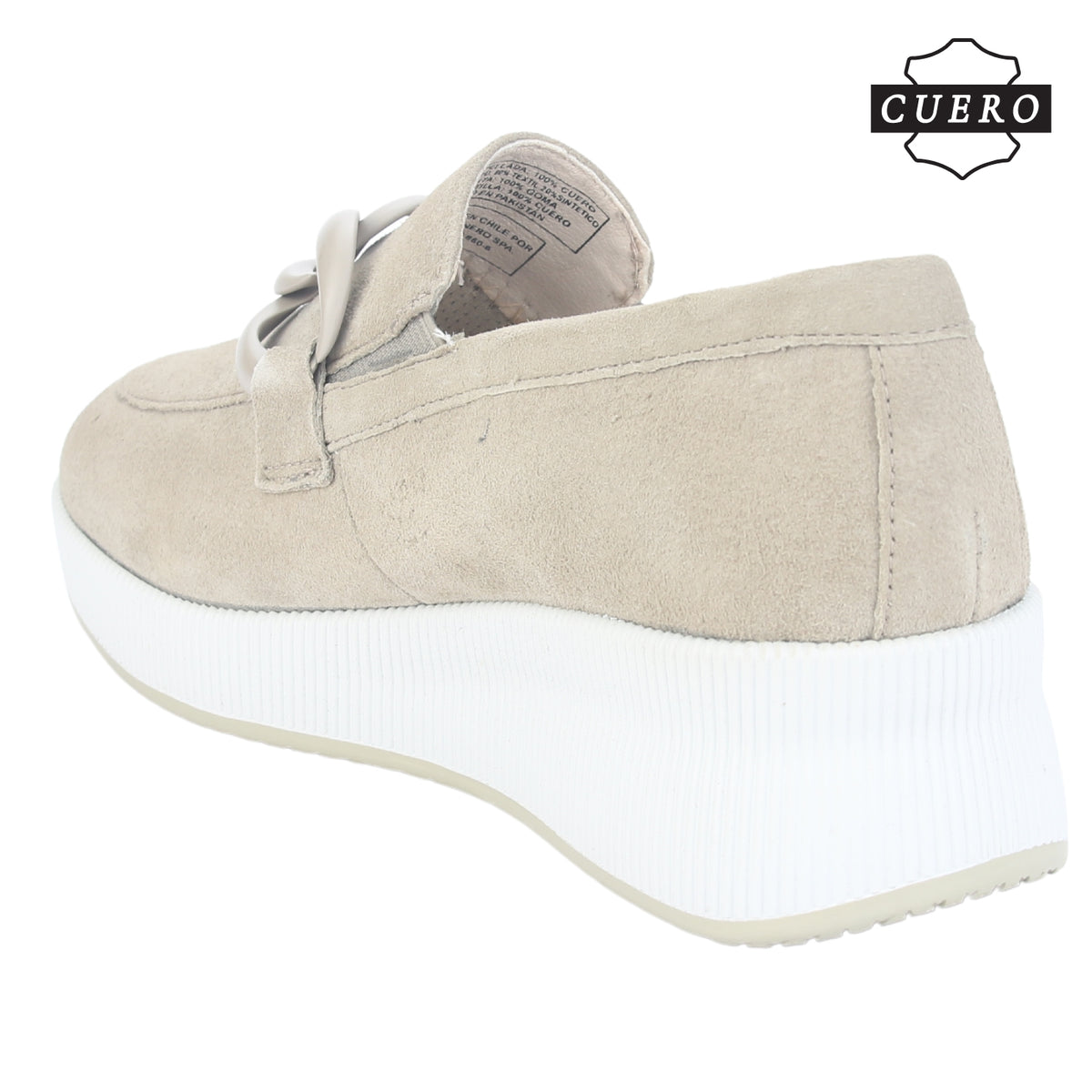 Mocasin de Cuero Chalada Mujer Ivana-1 Beige Casual