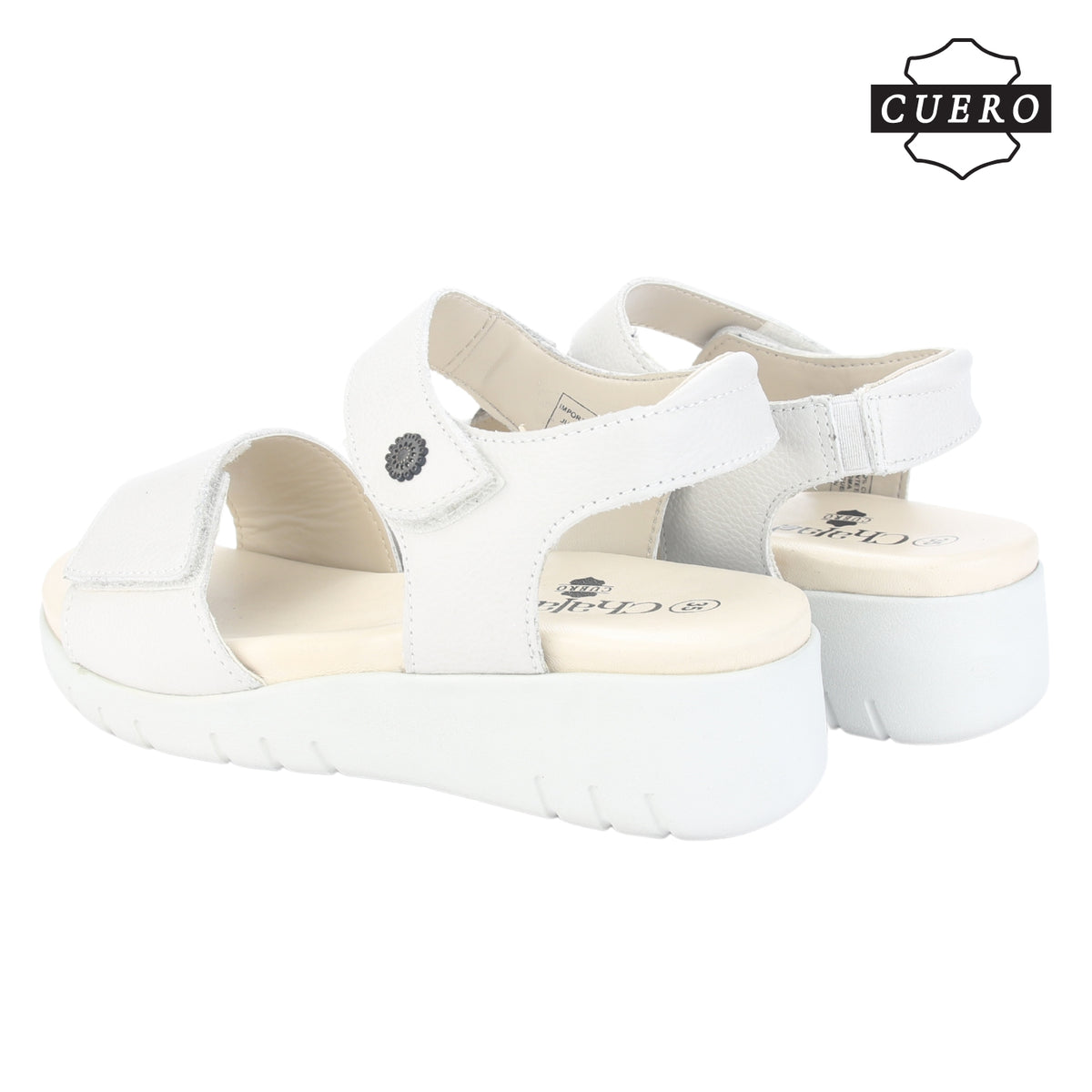 Sandalia de Cuero Chalada Mujer Raisa-2 Blanco Casual