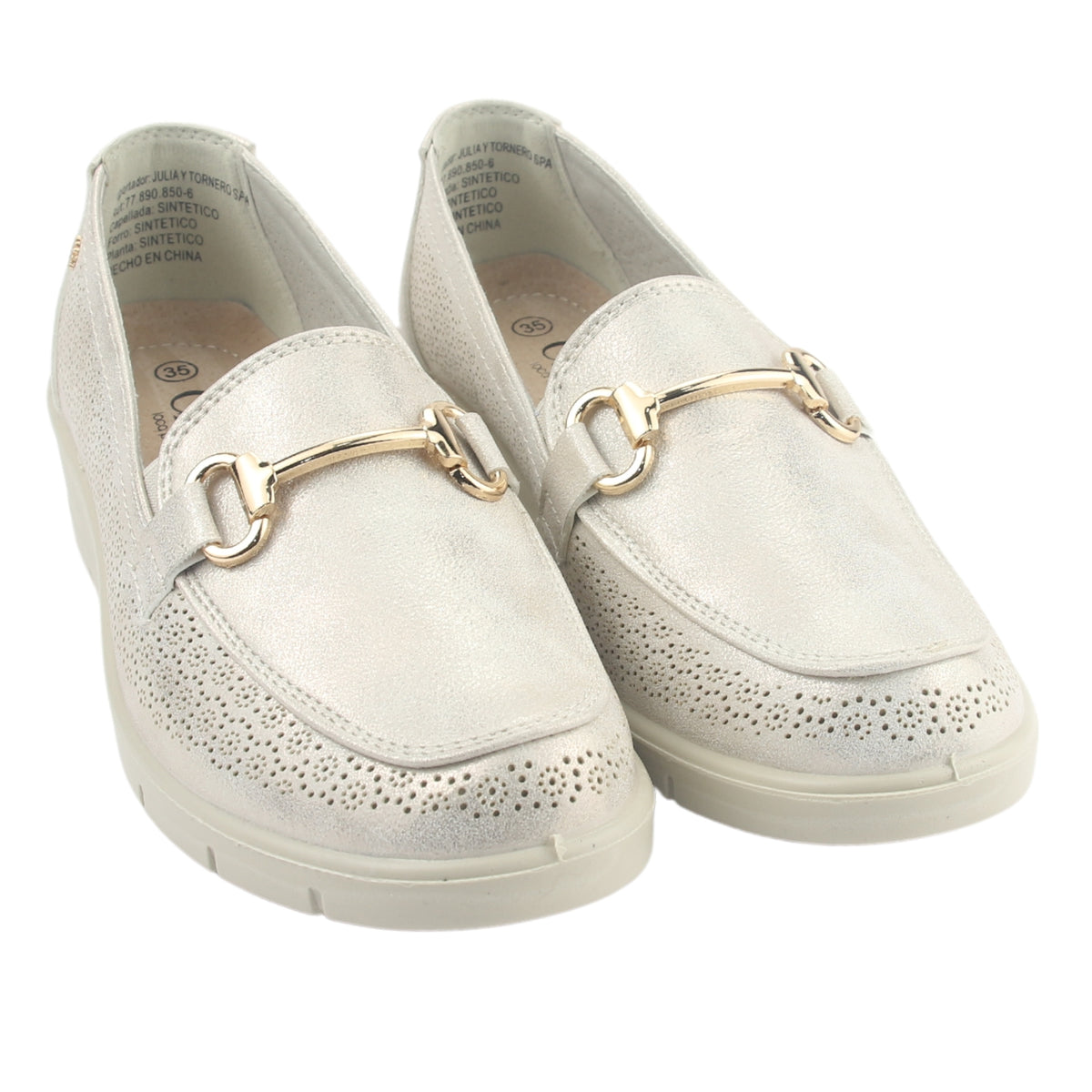 Mocasin Chalada Mujer Cona-2 Dorado Casual