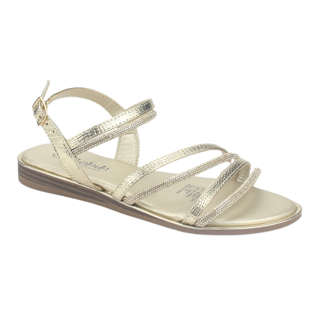 Sandalia Chalada Mujer Crater-20 Dorado Plana