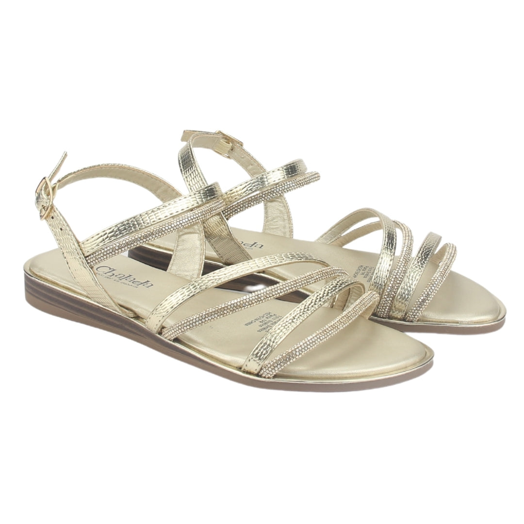 Sandalia Chalada Mujer Crater-20 Dorado Plana