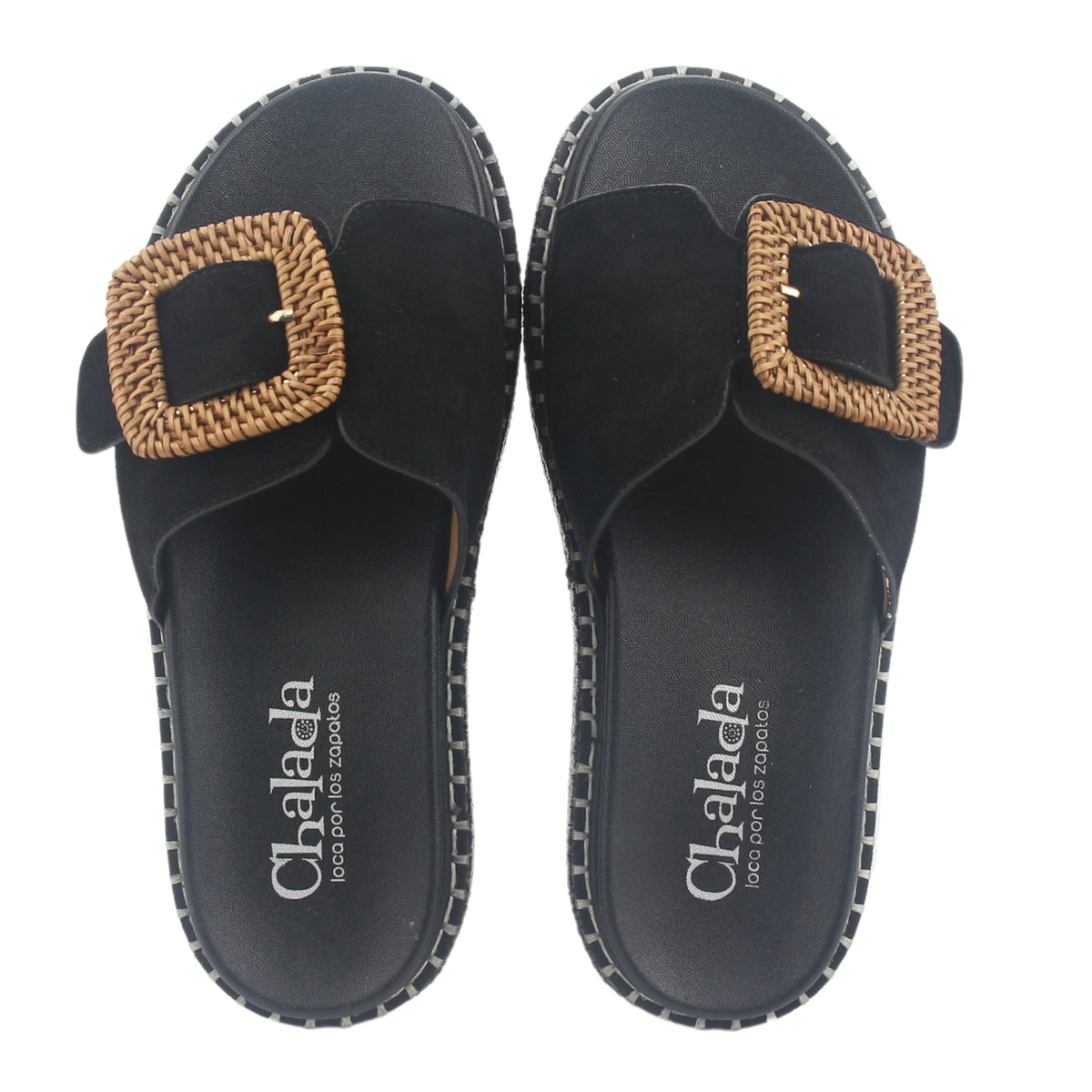 Sandalia Chalada Mujer Yukon-16 Negro Plataforma Poki