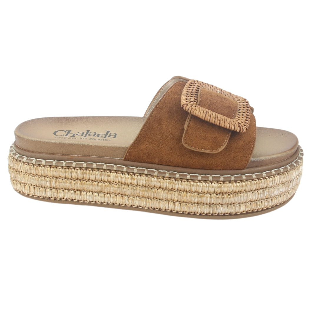 Sandalia Chalada Mujer Yukon-16 Camel Plataforma Poki