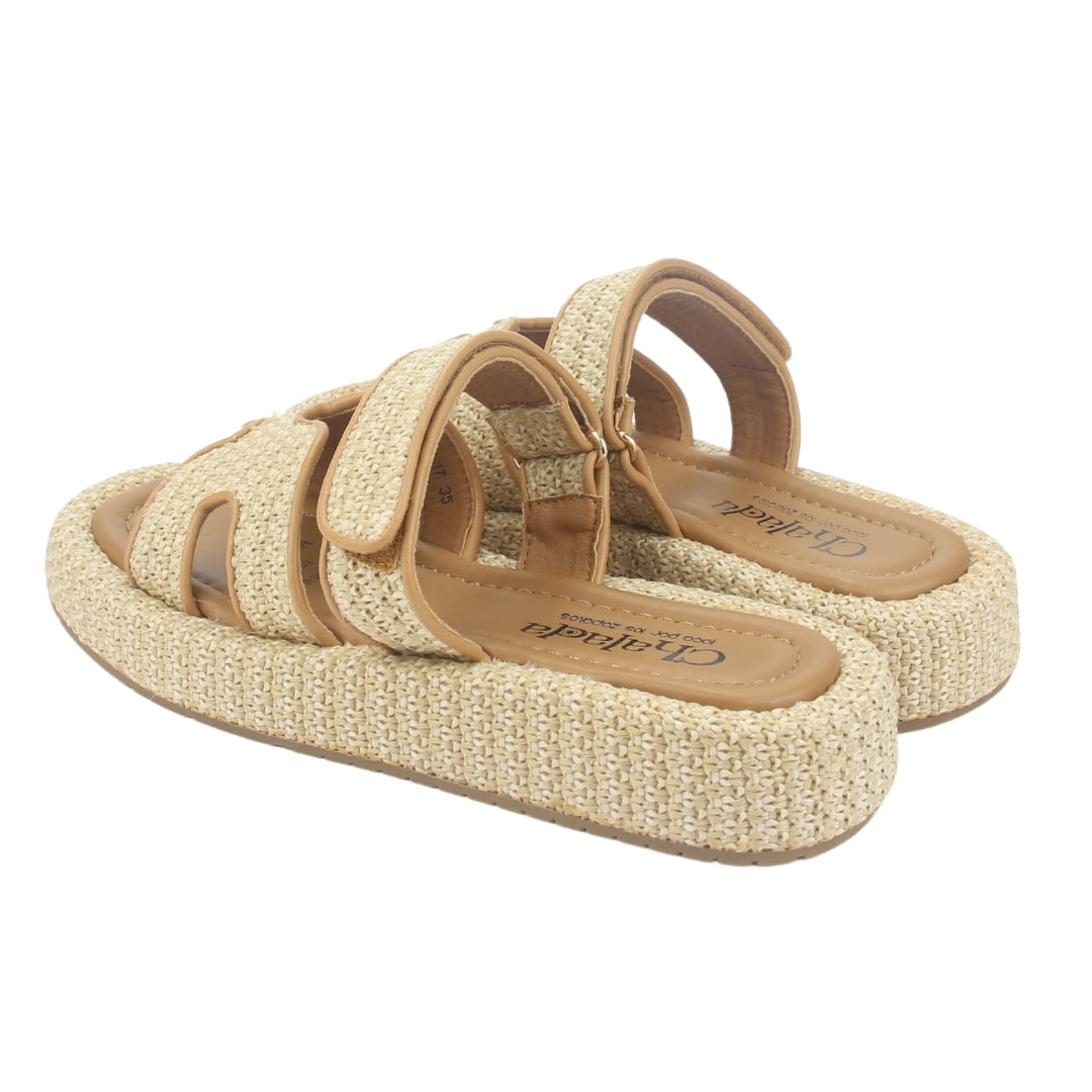 Sandalia Chalada Mujer Yukonl-17 Beige Plataforma Poki