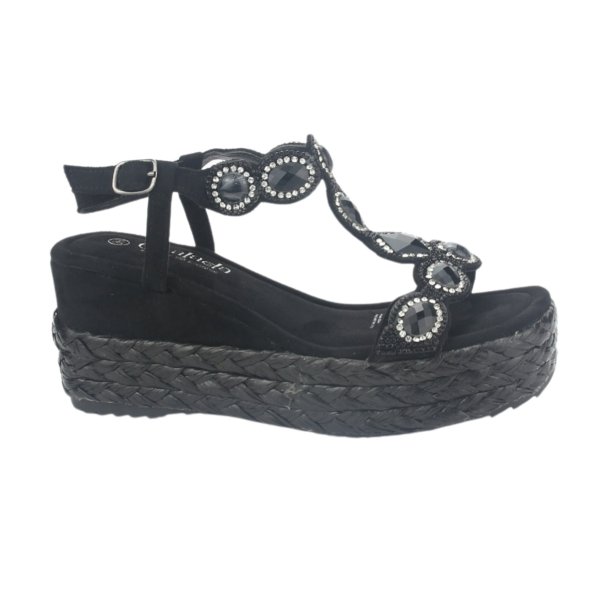 Sandalia Chalada Mujer Pole-1 Negro Plataforma