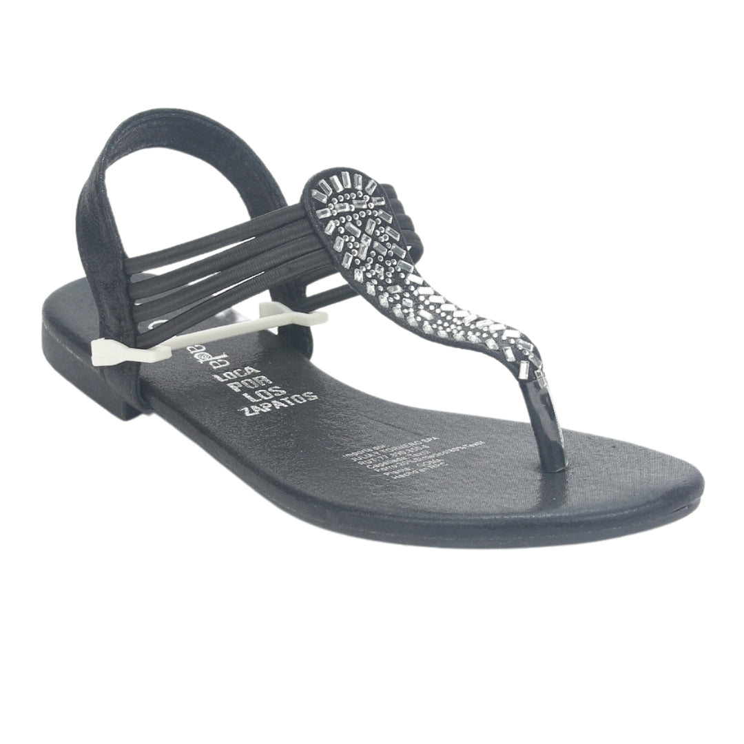 Sandalia Chalada Mujer Alki-5 Negro Plana