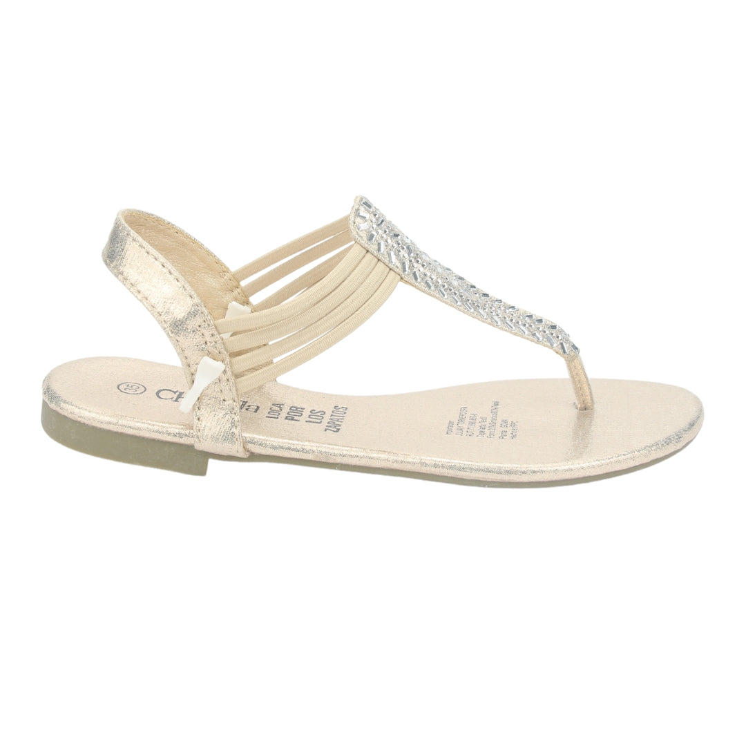 Sandalia Chalada Mujer Alki-5 Dorado Plana