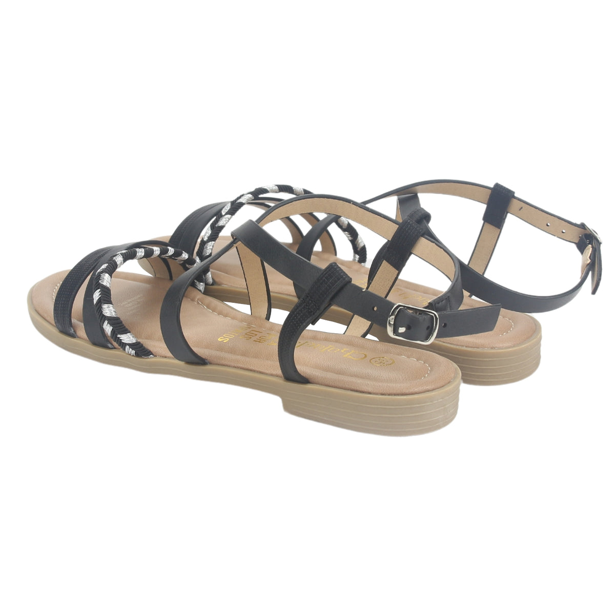 Sandalia Chalada Mujer Call-26 Negro Plana