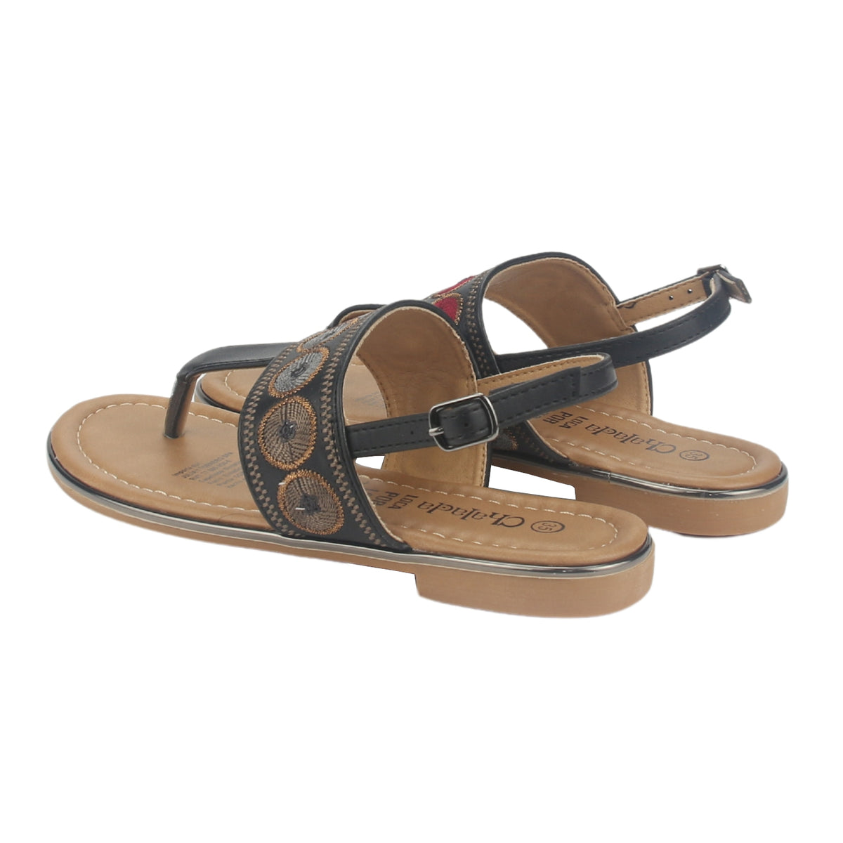 Sandalia Chalada Mujer Call-27 Negro Plana