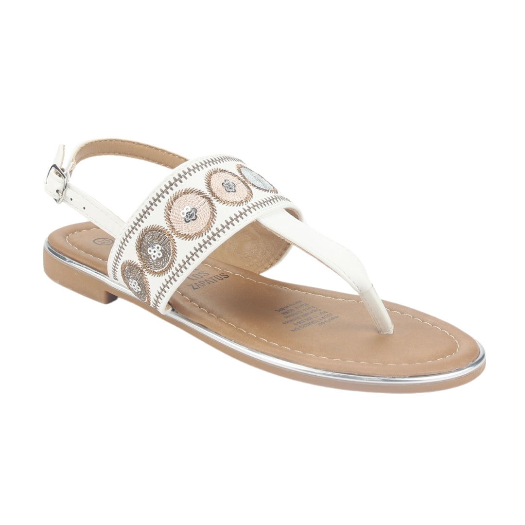 Sandalia Chalada Mujer Call-27 Blanco Plana