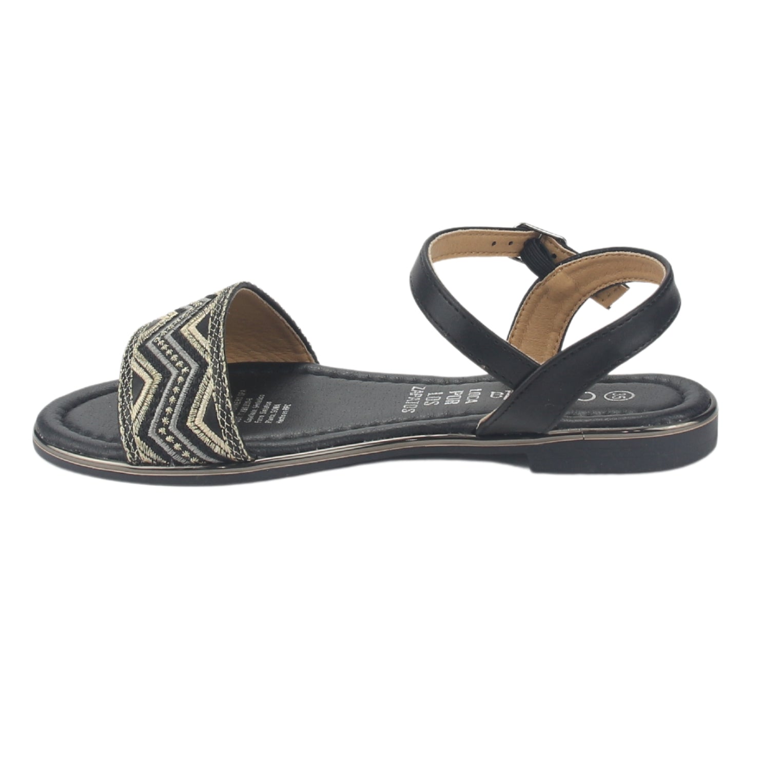 Sandalia Chalada Mujer Call-29 Negro Plana