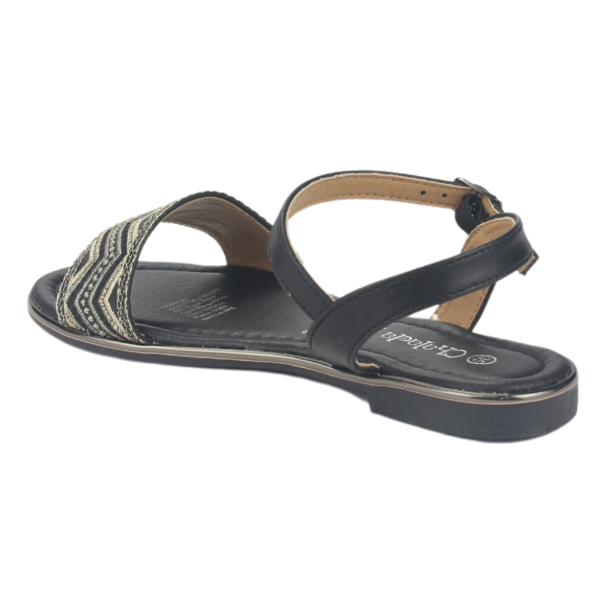 Sandalia Chalada Mujer Call-29 Negro Plana