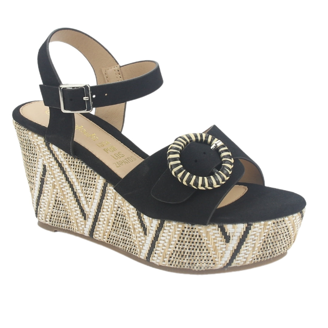 Sandalia Chalada Mujer Como-50 Negro Plataforma