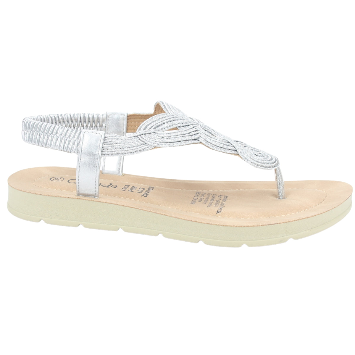 Sandalia Chalada Mujer Quina-1 Plateado Plano