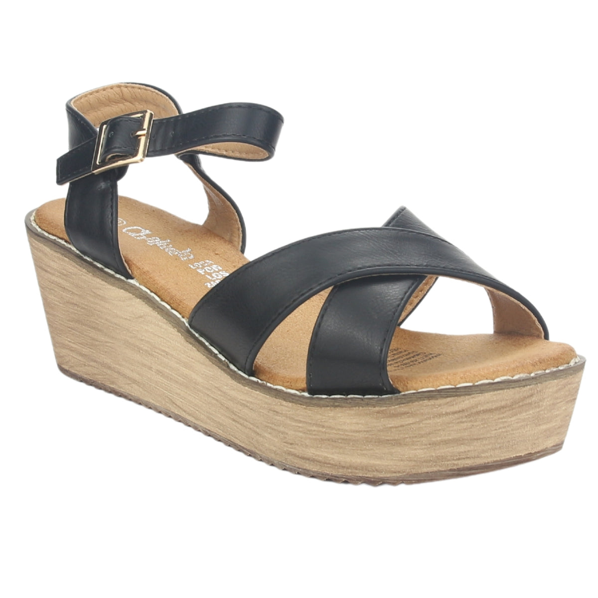 Sandalia Chalada Mujer Tala-1 Negro Plataforma