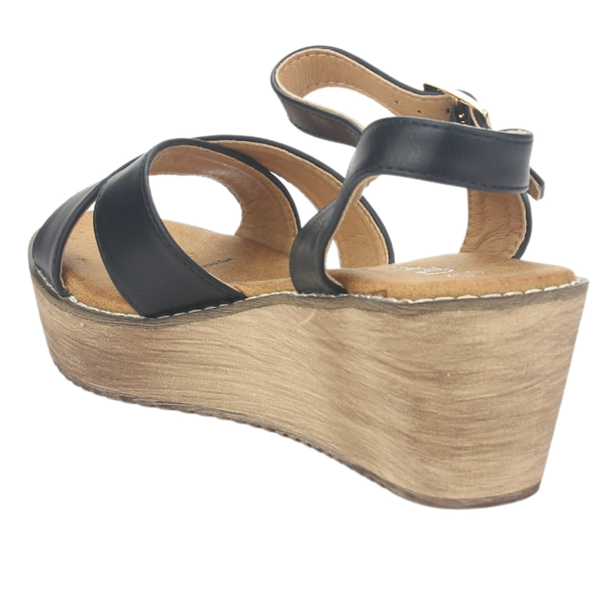 Sandalia Chalada Mujer Tala-1 Negro Plataforma