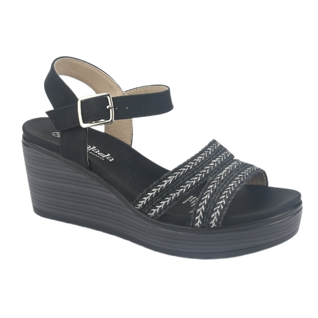 Sandalia Chalada Mujer Pady-2 Negro Plataforma