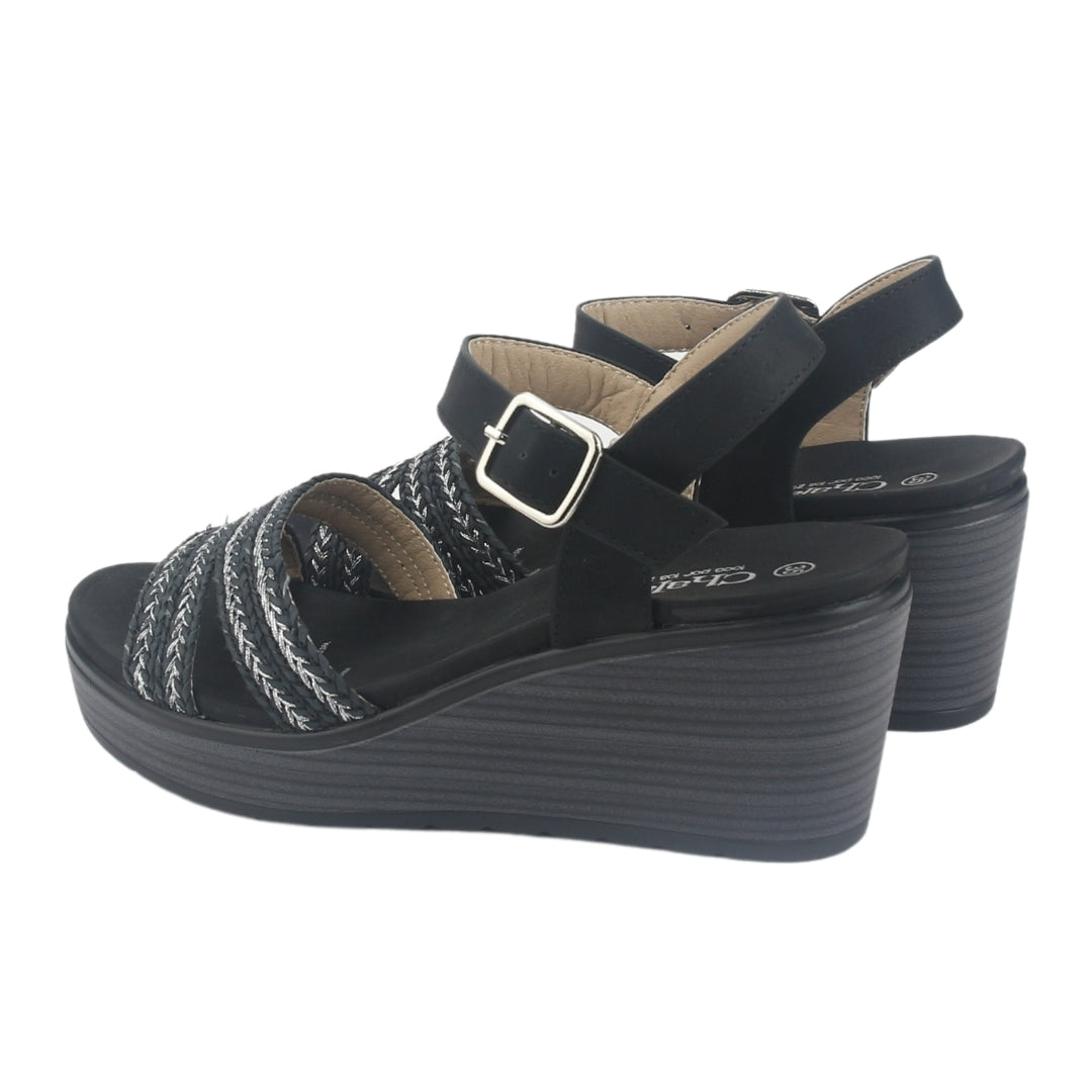 Sandalia Chalada Mujer Pady-2 Negro Plataforma