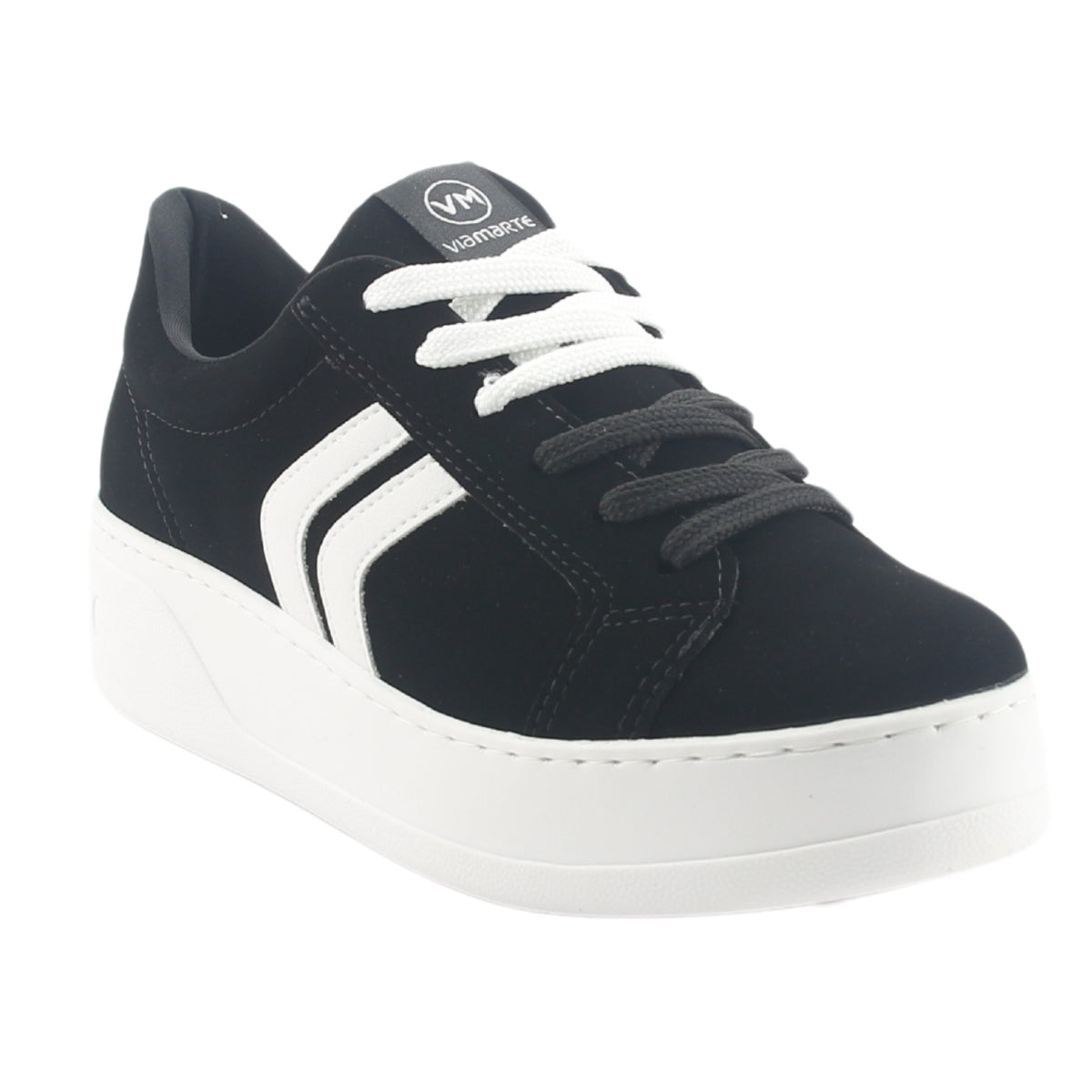 Zapatilla Via Marte Mujer 023-011-01 Negro Casual