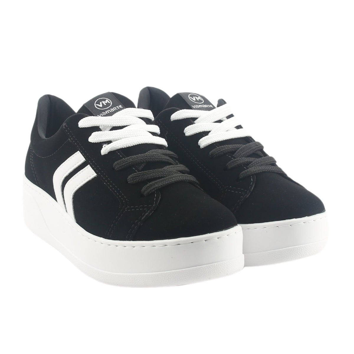 Zapatilla Via Marte Mujer 023-011-01 Negro Casual
