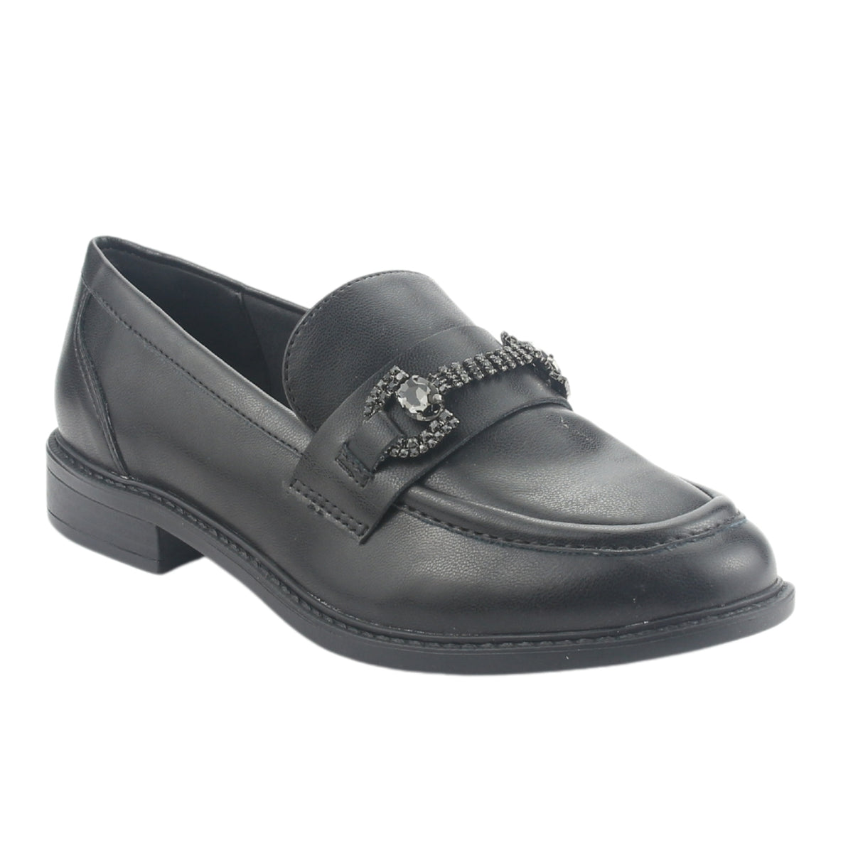 Mocasin Via Marte Mujer 077-004-01 Negro Casual