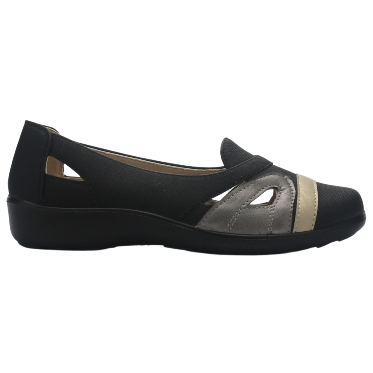 Zapato de Mujer de color Negro/Dorado Casual Chalada Deco-12