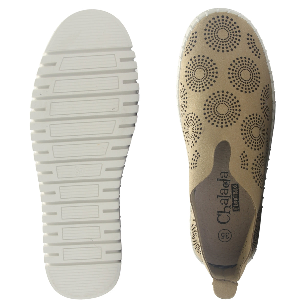 Zapato de Cuero Mujer Chalada Tren-1 Taupe Casual