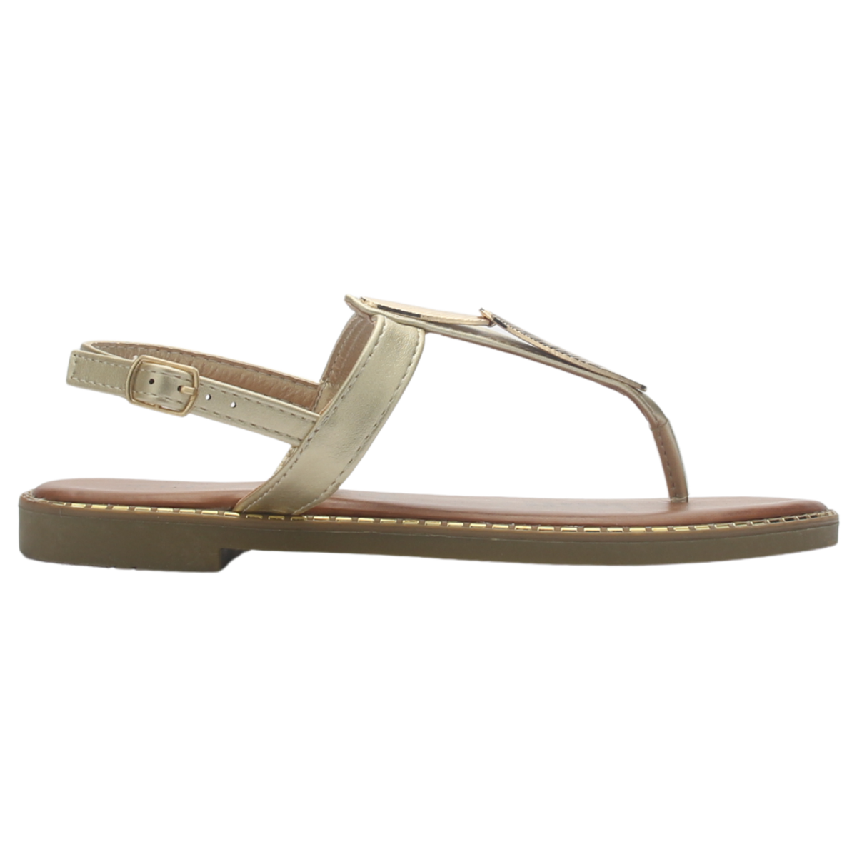 Sandalia de Mujer de color Dorado Casual Chalada Buckel-4