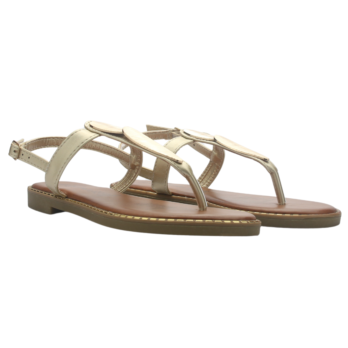 Sandalia de Mujer de color Dorado Casual Chalada Buckel-4