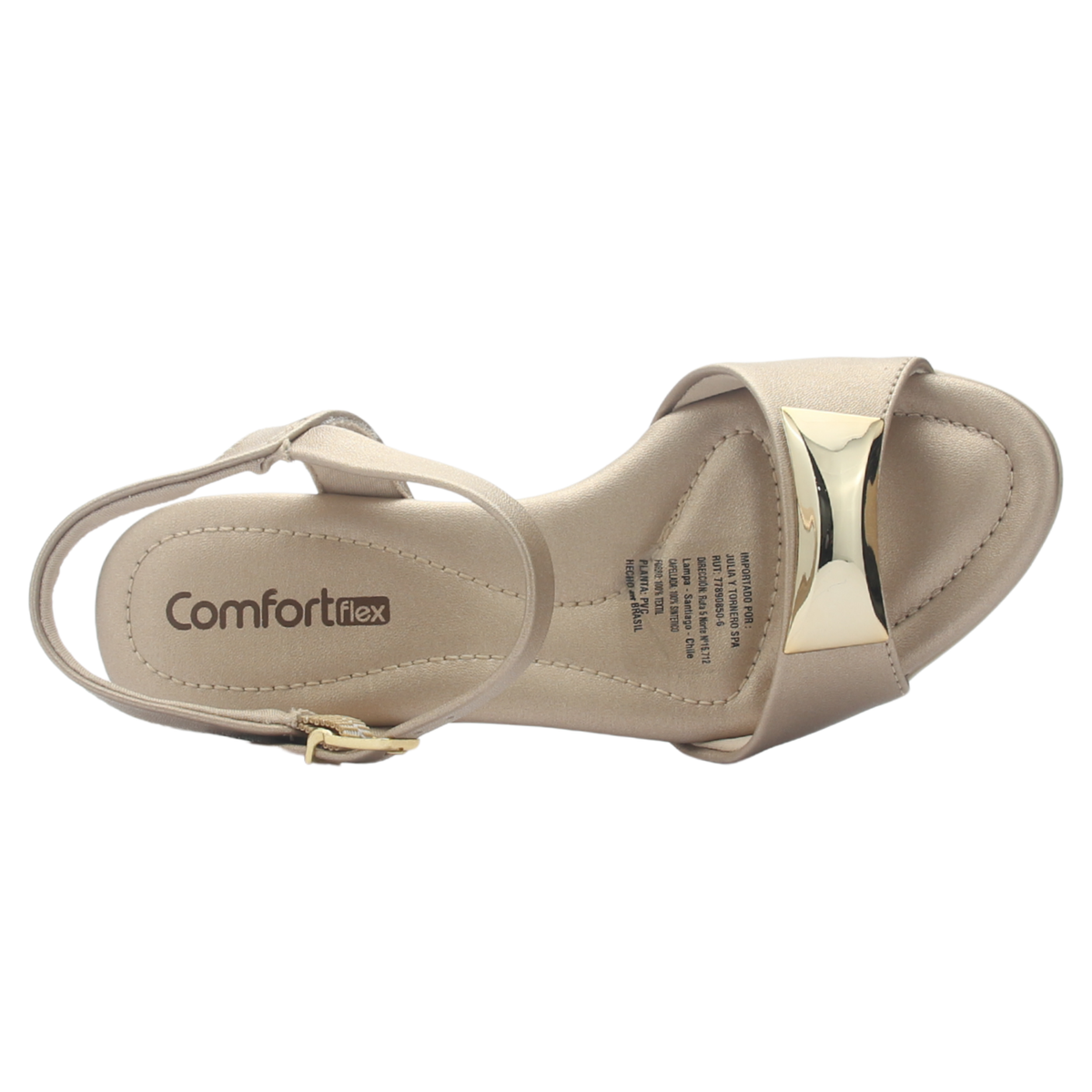 Sandalia Mujer Dorado Comfortflex 2557402 Casual